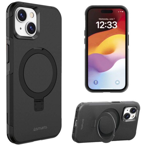4Smarts Defend Case Magic Stand Cover Apple iPhone 15 Plus Zwart Stootbestendig