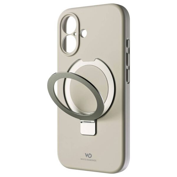 White Diamonds Cover Mag Urban Stand Case für Apple iPhone 16, Sand Backcover Apple iPhone 16 Zand