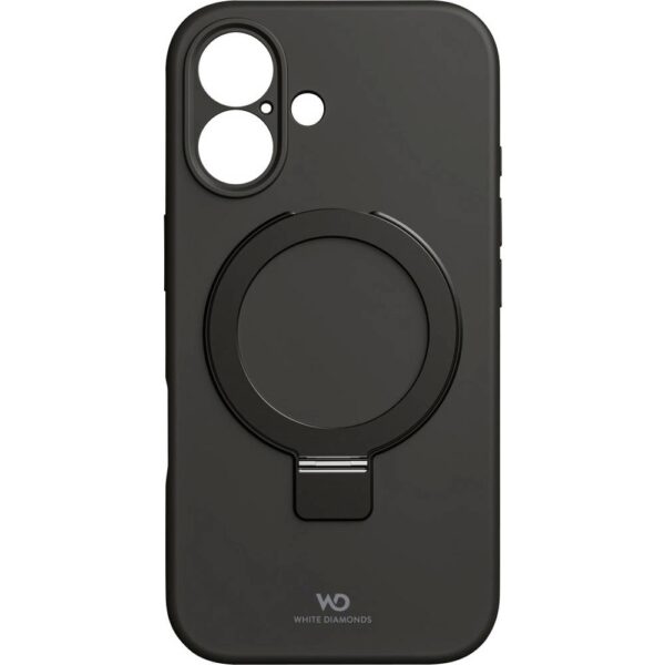 White Diamonds Cover Mag Urban Stand Case für Apple iPhone 16, Schwarz Backcover Apple iPhone 16 Zwart