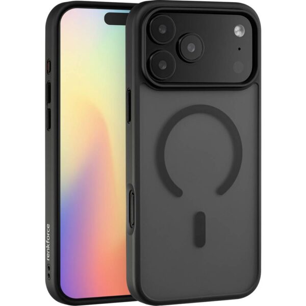 Renkforce iPhone 17 Pro max Schwarz Transparent Backcover Backcover Apple iPhone 17 Pro max Zwart, Transparant Inductieve lading, MagSafe compatible