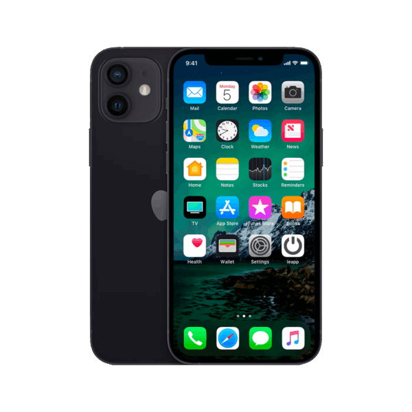 Refurbished iPhone 12 Mini 256 GB Zwart Als nieuw